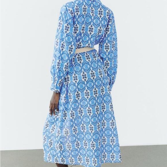 ZARA BELTED PRINTED DRESS - Picture 7 of 11